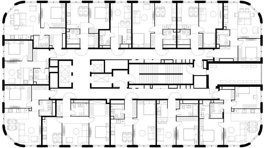 ЖК «Level Нижегородская» – план типового этажа